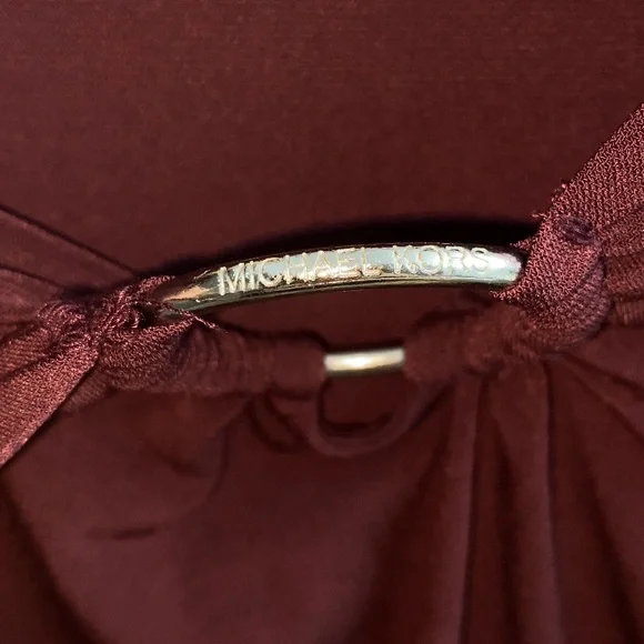 Michael Kors Burgundy Blouse XL NWT – Long Sleeve V-Neck with Silver Accent - Picture 4 of 9